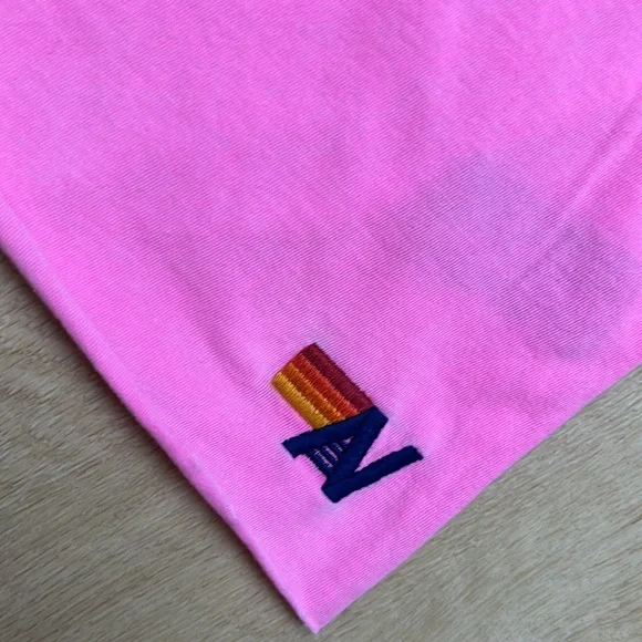 Aviator Nation Bolt Embroidered T-Shirt in Neon Pink/mint, SIZE XL - Picture 6 of 9